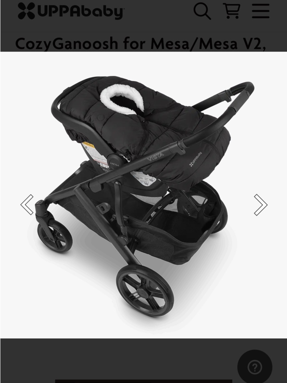 UPPAbaby CozyGanoosh Infant Car Seat Cover - charcoal Melange - Picture 3 of 7